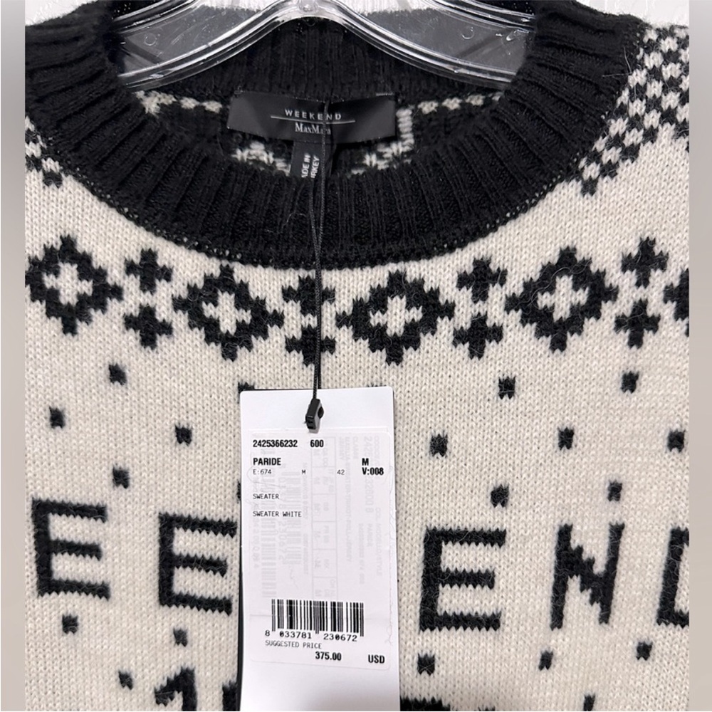 NWT Weekend Maxmara Geometric Sweater, Size M - Picture 7 of 7